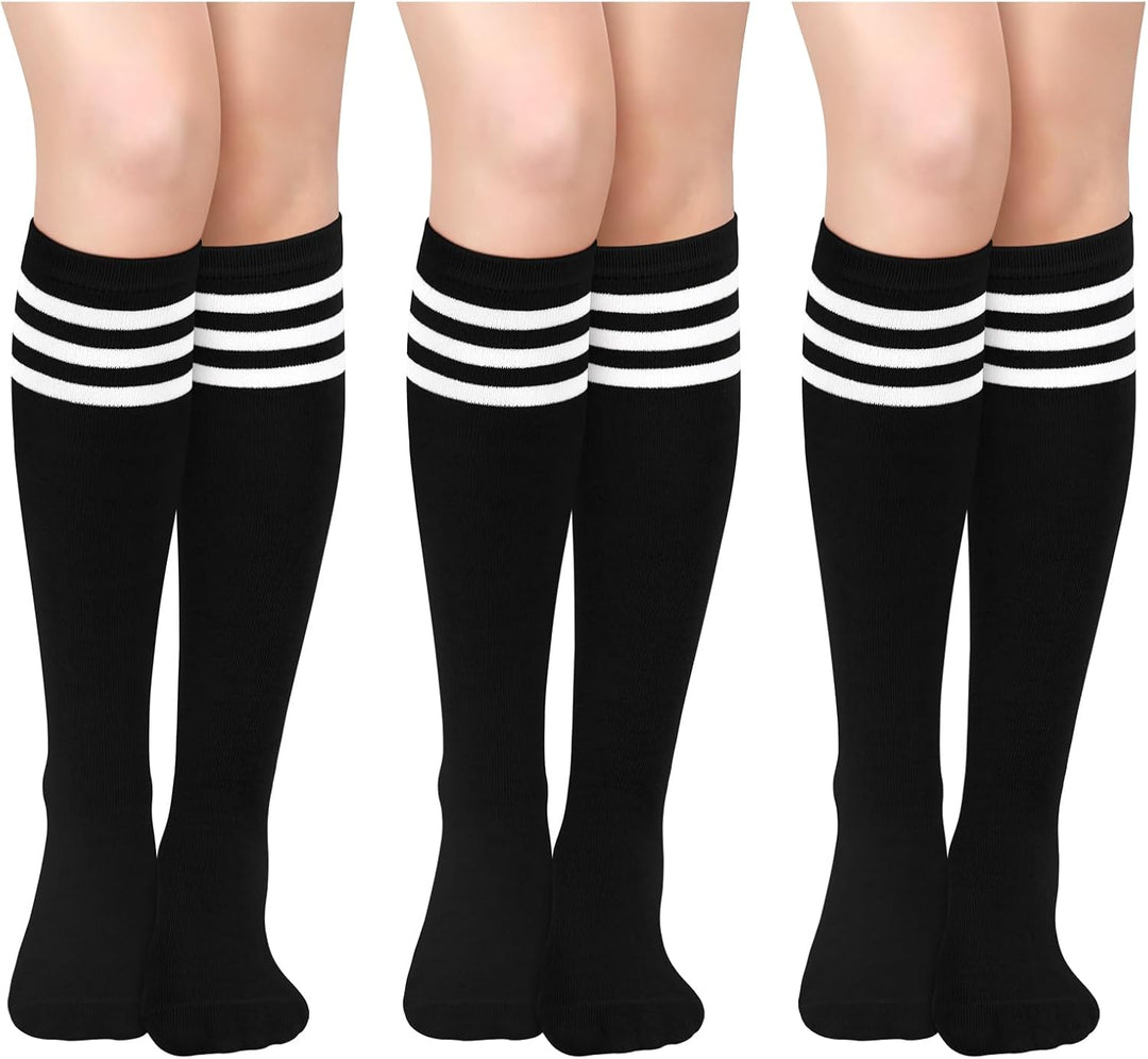 Knee High Socks - Lilac-3 Pairs Black-Nora Luxe