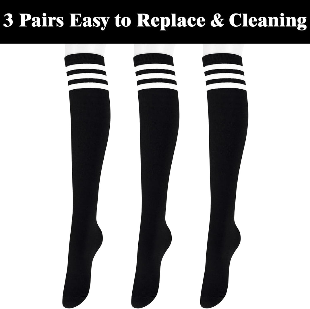 Knee High Socks - Lilac-3 Pairs Black-Nora Luxe
