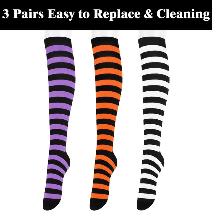 Knee High Socks - Lilac-3 Pairs Black-Nora Luxe