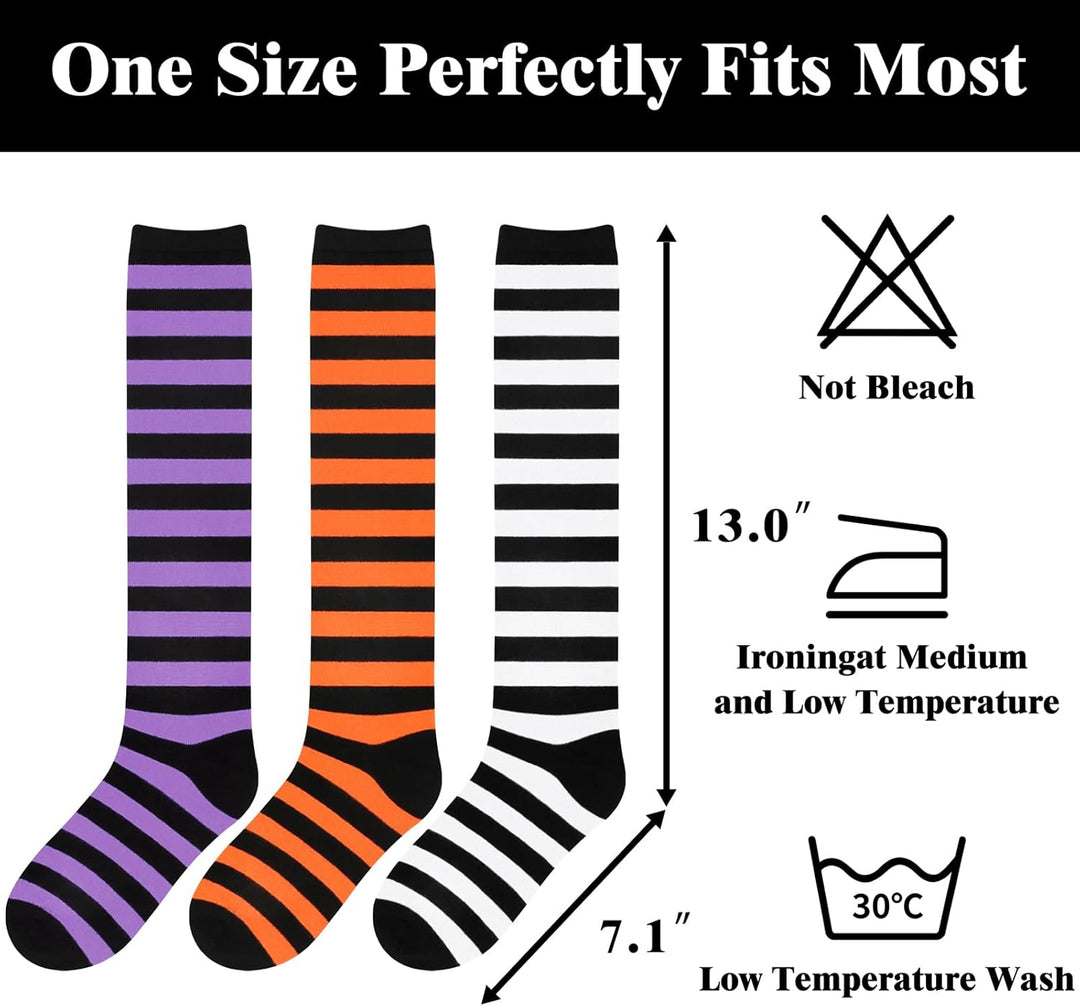 Knee High Socks - Lilac-3 Pairs Black-Nora Luxe