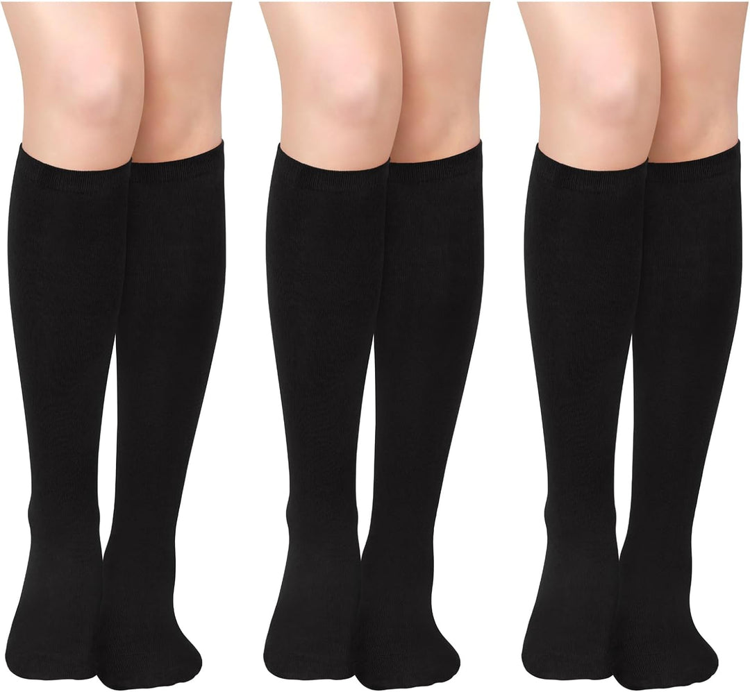 Knee High Socks - Lilac-3 Pairs Black-Nora Luxe