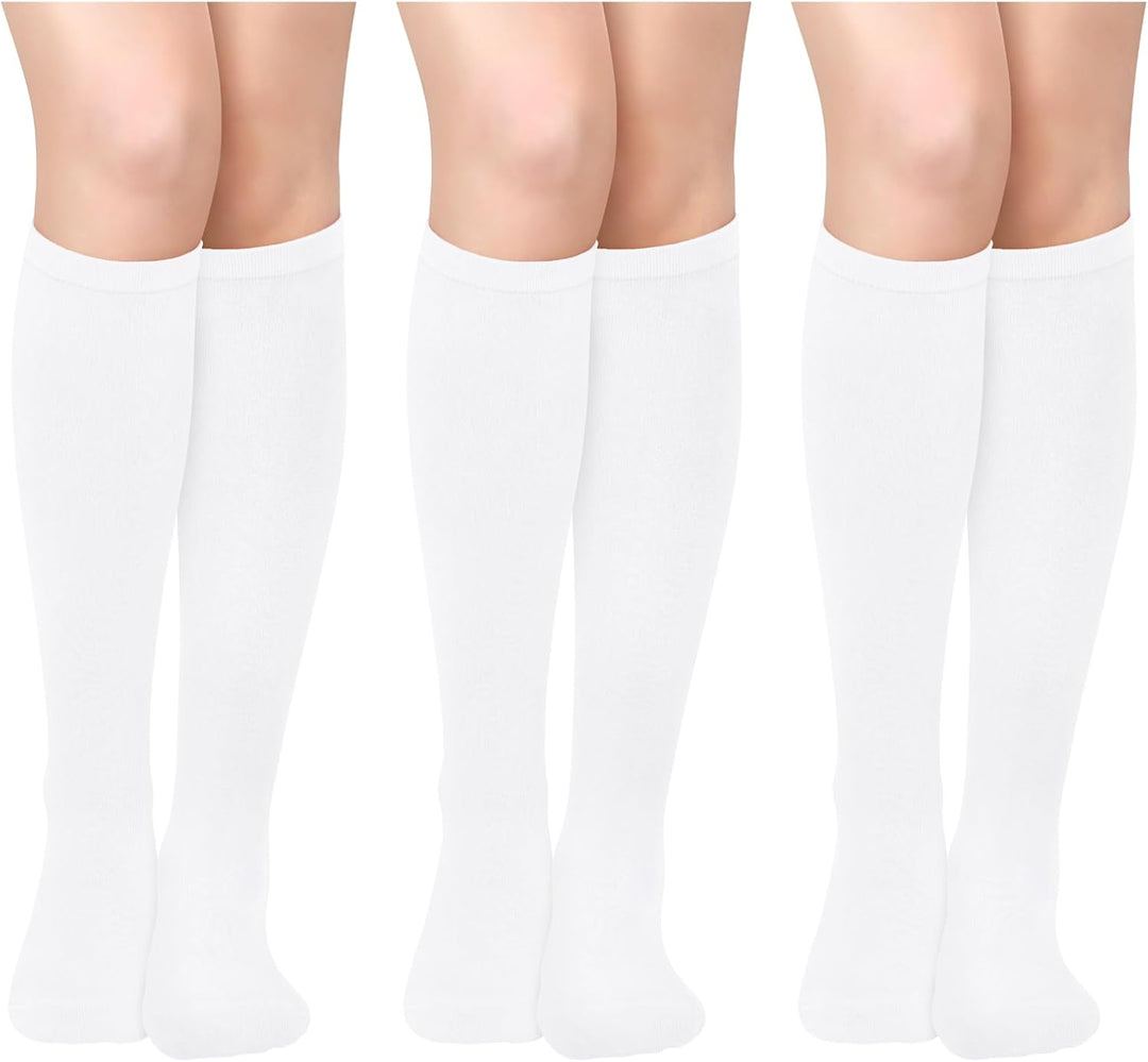 Knee High Socks - Lilac-3 Pairs White-Nora Luxe