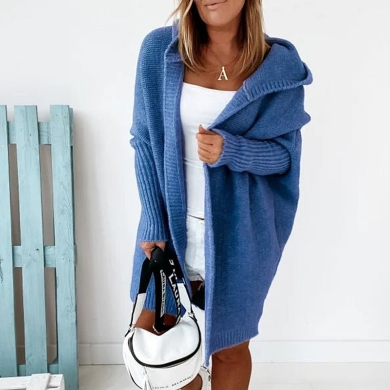 Knitted Autumn Cardigan - CuddleWrap-Blue-S (2-4)-Nora Luxe