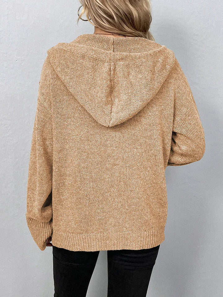 Knitted Cardigan with Hood - Mila-Gray-S-Nora Luxe