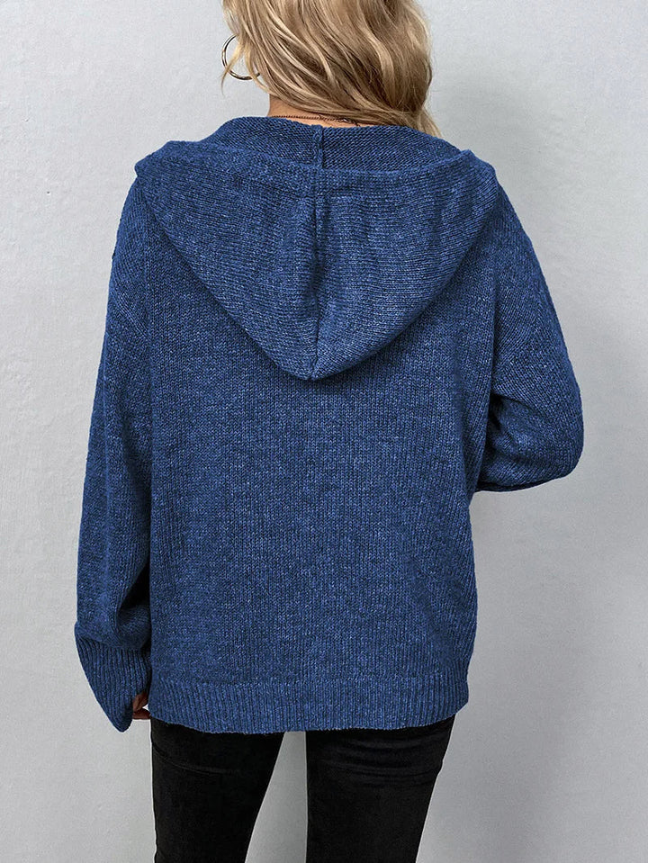 Knitted Cardigan with Hood - Mila-Gray-S-Nora Luxe