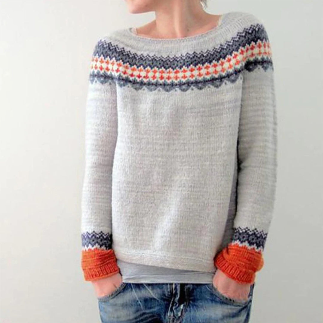 Knitted Jumper for Women - Adeline-Light Gray-S-Nora Luxe