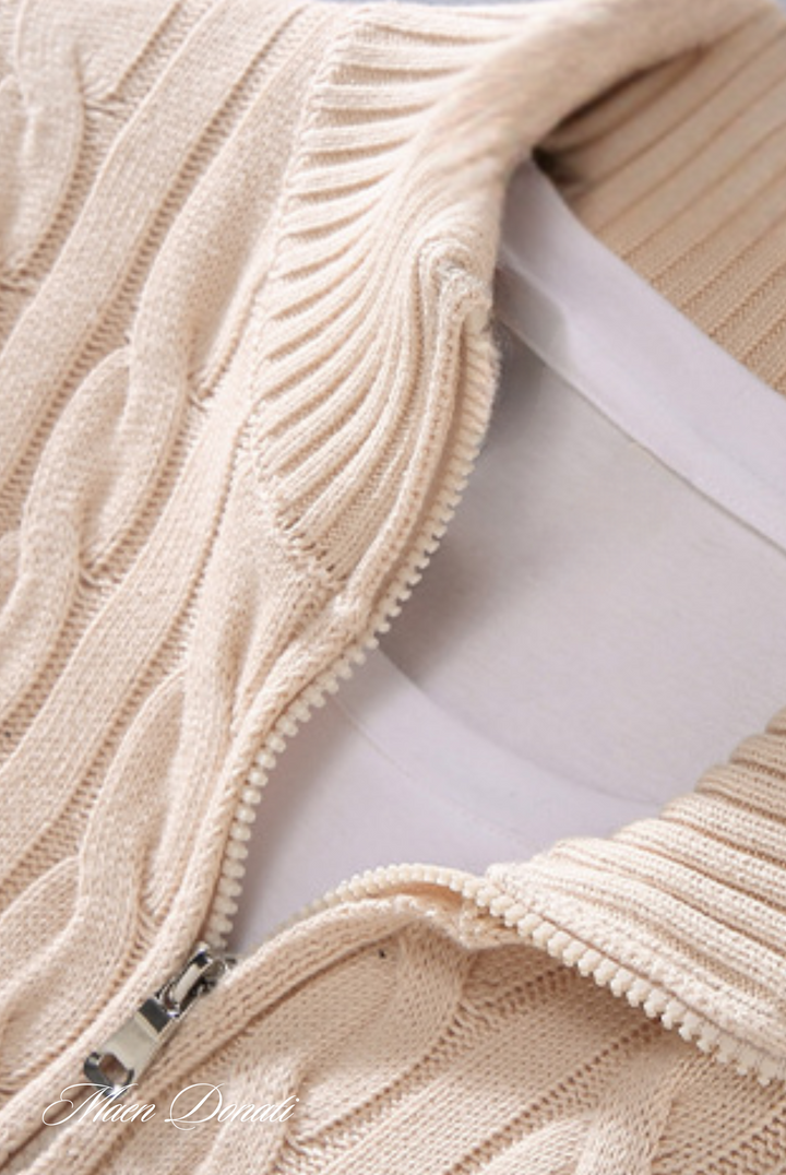 Knitted Men's Sweater - Ethan-Apricot-S-Nora Luxe