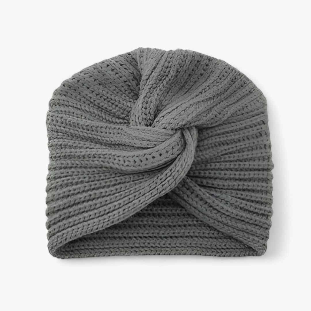 Knitted Turban for Women - Luxurious Comfort in Cashmere - Luna-Dark Gray-Nora Luxe