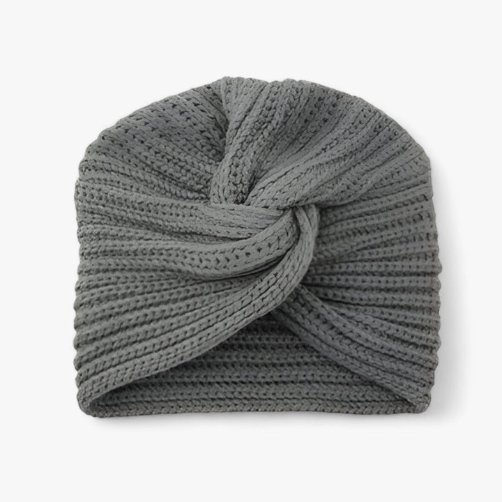 Knitted Turban for Women - Luxurious Comfort in Cashmere - Luna-Dark Gray-Nora Luxe