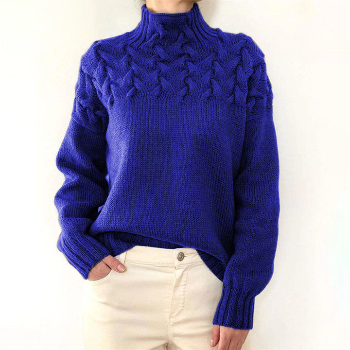 Knitted turtlenecks for women - Elara-Blue-S-Nora Luxe