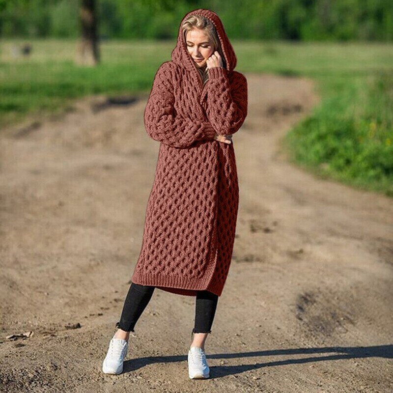 Knitted warm and soft cardigan - Emma-Red-S-Nora Luxe