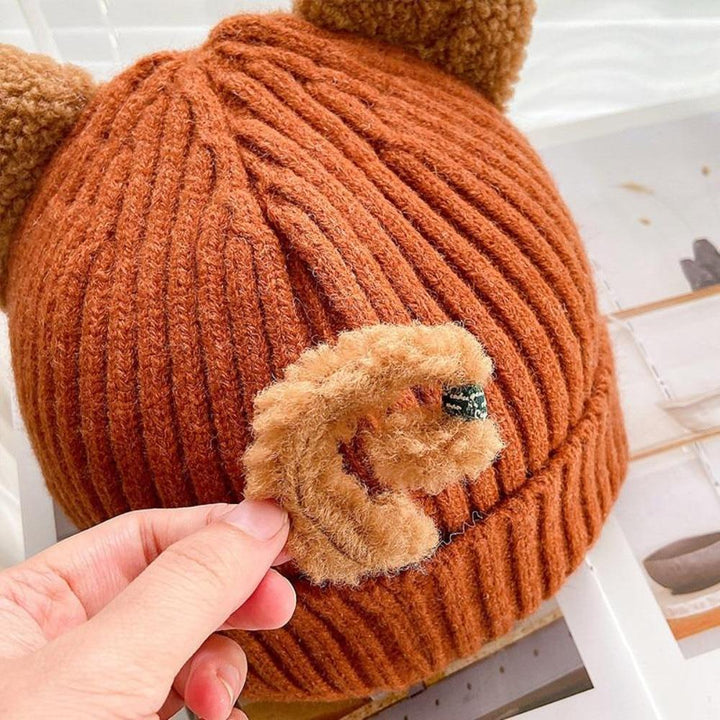 Knitted Winter Hat with Cat Ears - PurrWarm-Beige-1-Nora Luxe
