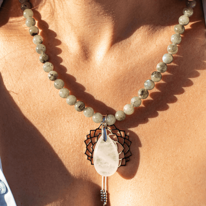 Labradorite, Jade and Amethyst Mala - Seraphine-Necklace + Bracelet-Nora Luxe