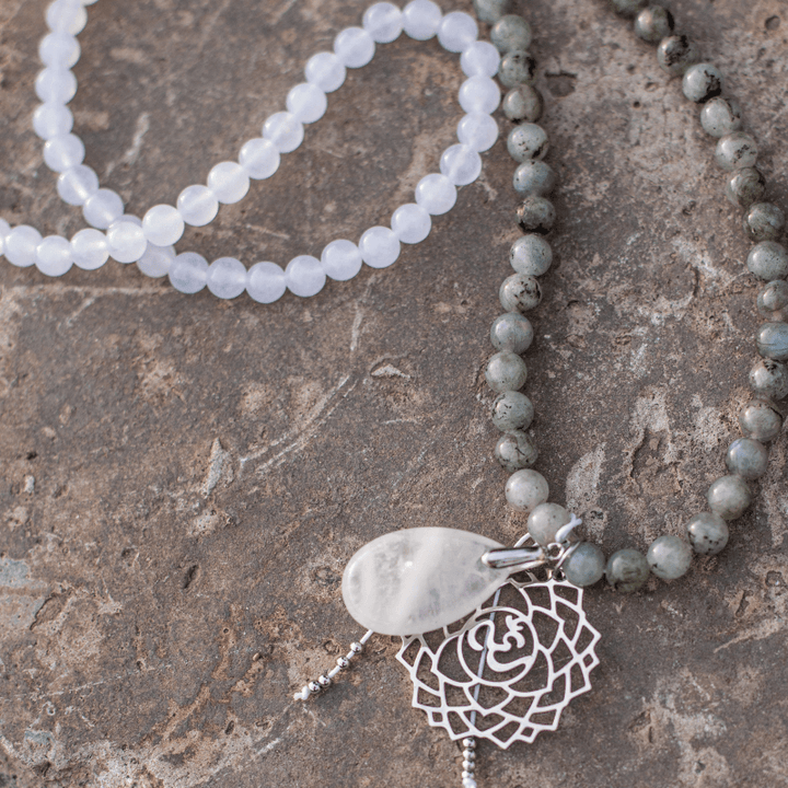 Labradorite, Jade and Amethyst Mala - Seraphine-Necklace + Bracelet-Nora Luxe