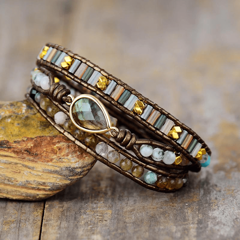 Labradorite Protective Wrap Bracelet - Sylvana-Nora Luxe