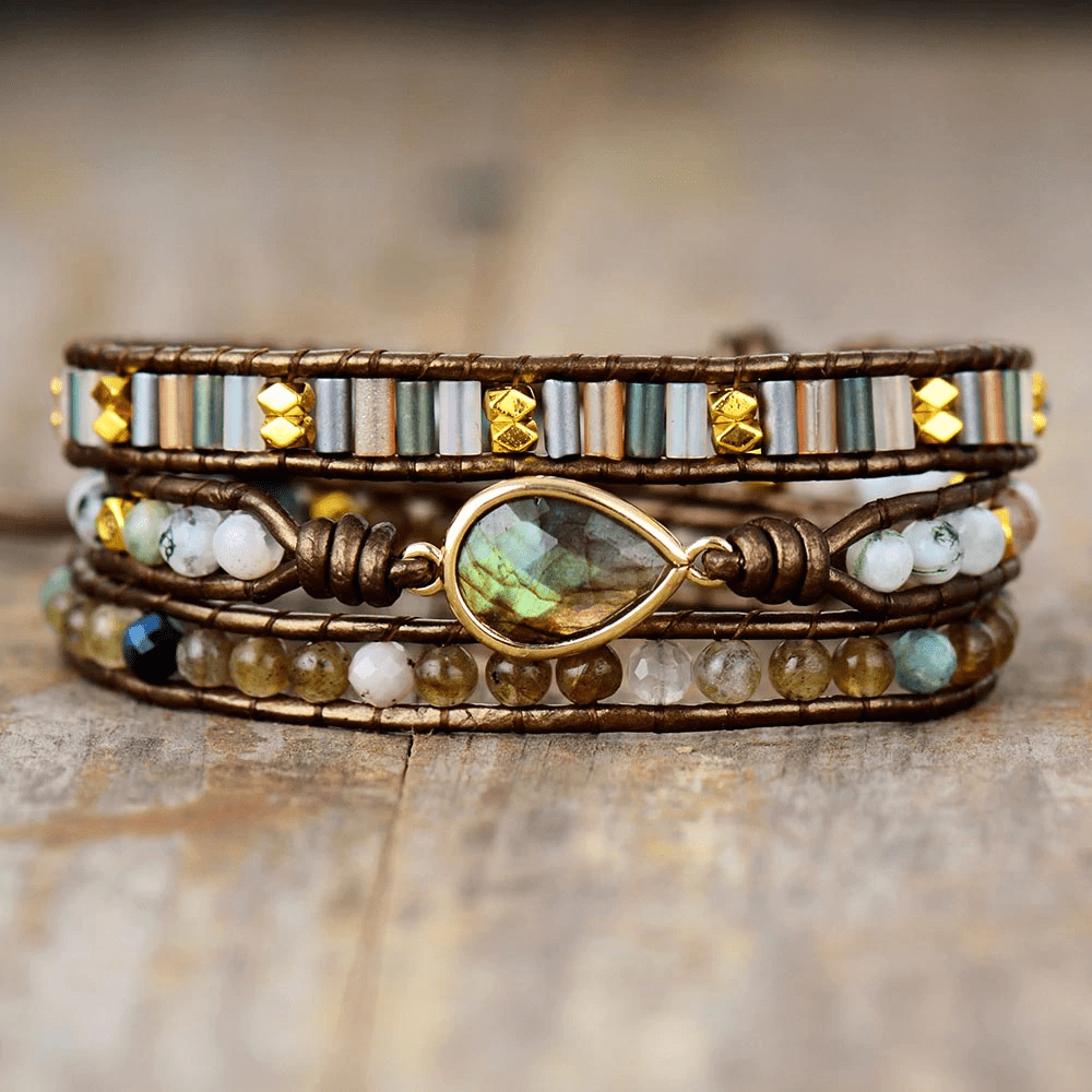 Labradorite Protective Wrap Bracelet - Sylvana-Nora Luxe
