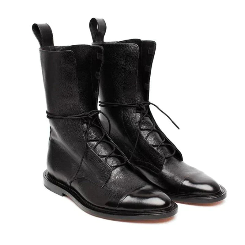 Ladies' Ankle Boots Made of Leather – Mirelle-Black-4.5-The Livary