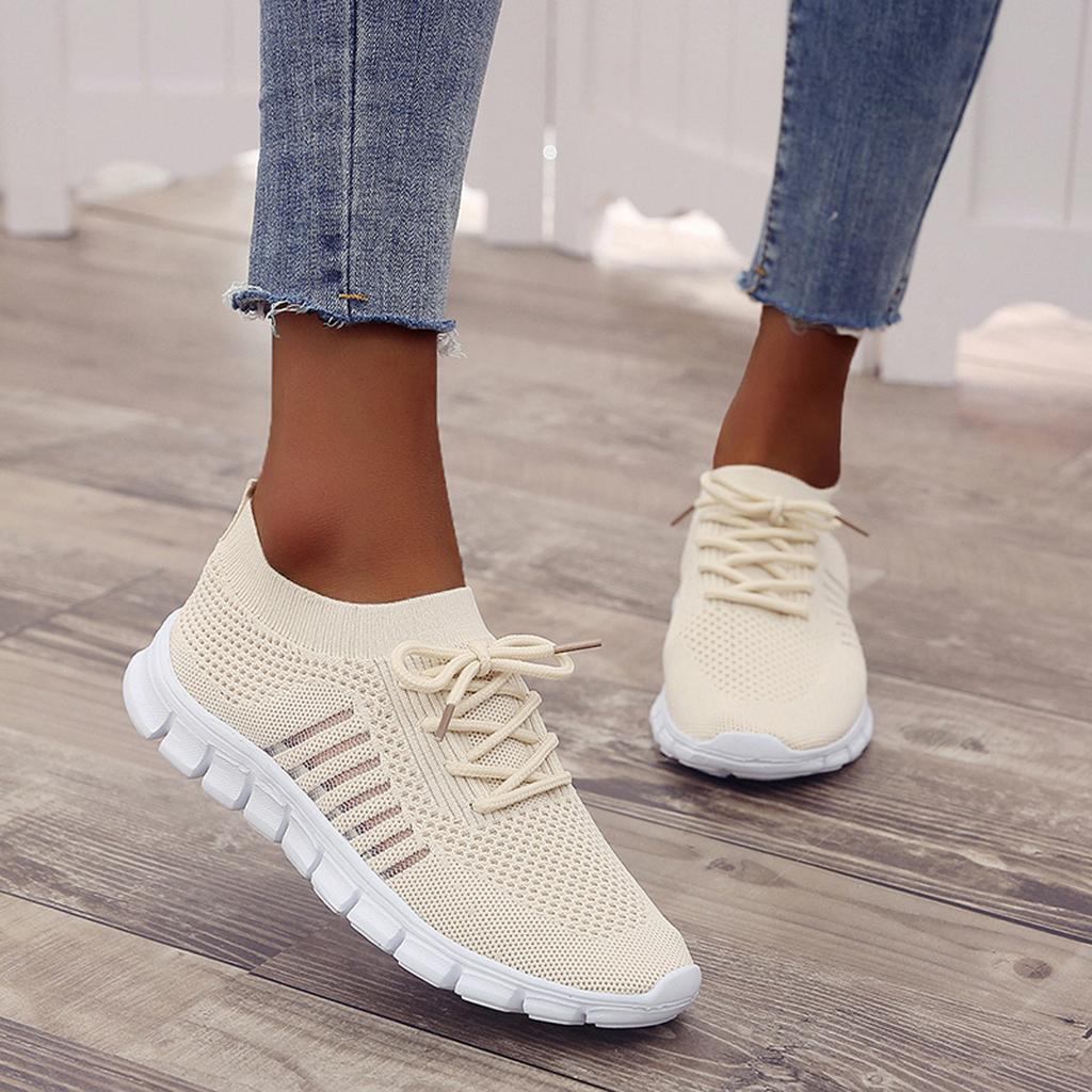 Ladies Anti-Slip Sneakers - ActiveColor-Beige-2.5-Nora Luxe
