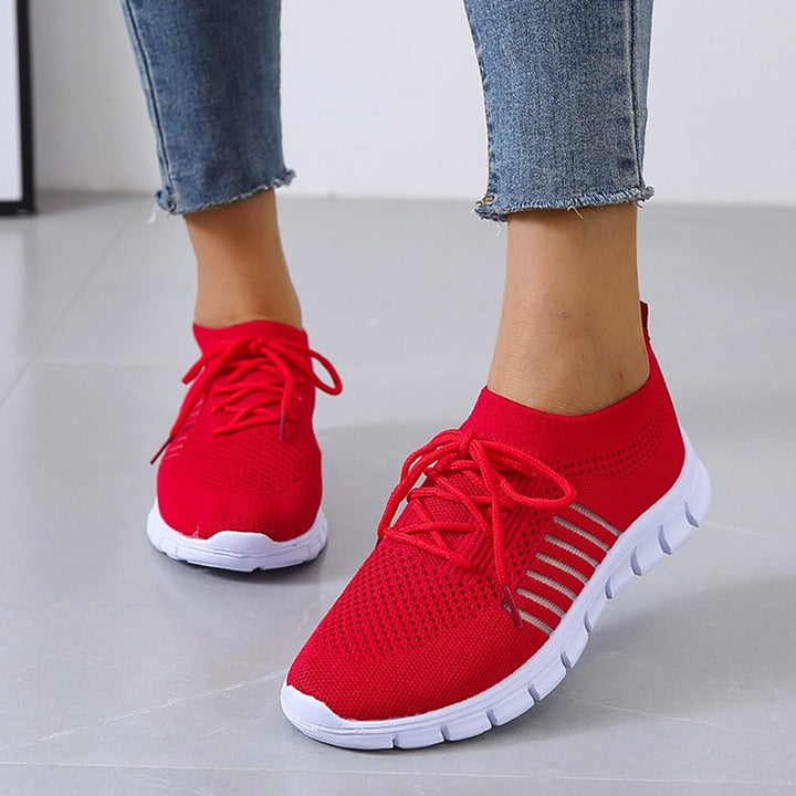 Ladies Anti-Slip Sneakers - ActiveColor-Red-2.5-Nora Luxe