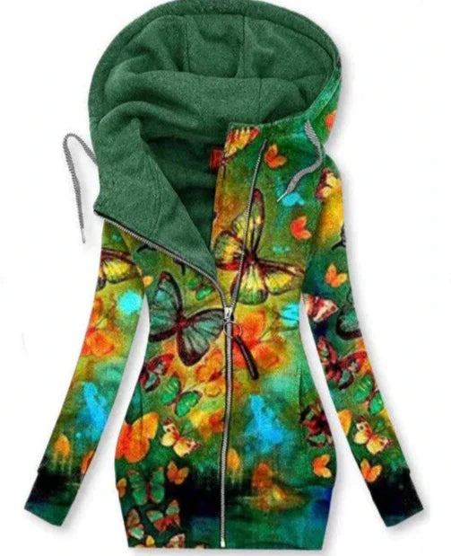 Ladies Butterfly Art Cardigan – Alina-Green-S-Nora Luxe