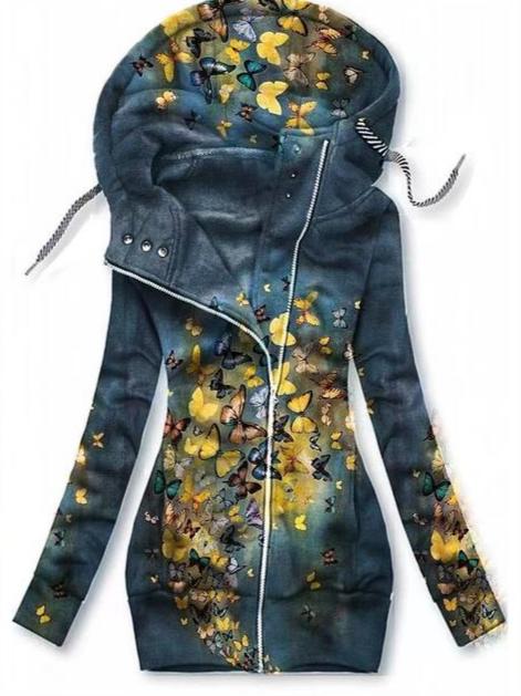 Ladies Butterfly Art Cardigan – Alina-Light grey-S-Nora Luxe