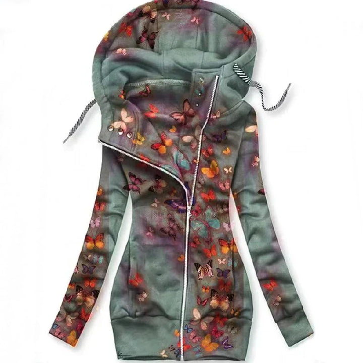 Ladies Butterfly Art Cardigan – Alina-Light grey-S-Nora Luxe