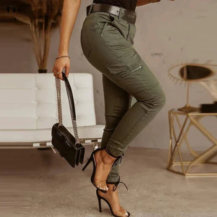 Ladies Cargo Jeans - Livia-Gray-XS-Nora Luxe