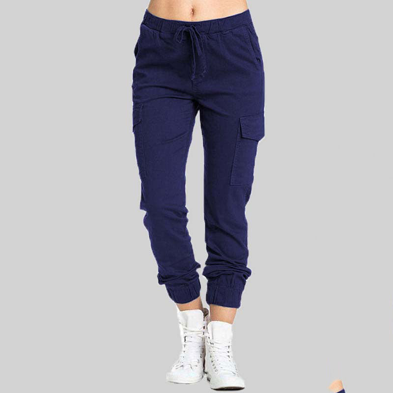 Ladies Cargo Trousers - Nova-Blue-XS-Nora Luxe