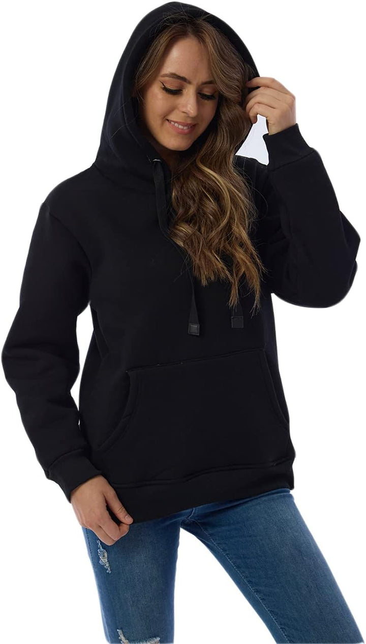 Ladies Casual Lined Hoodie - Lilly-Black-S-Nora Luxe