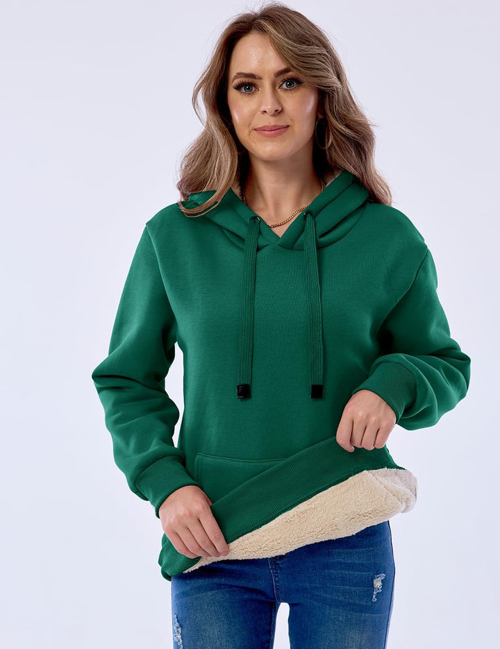 Ladies Casual Lined Hoodie - Lilly-Black-S-Nora Luxe