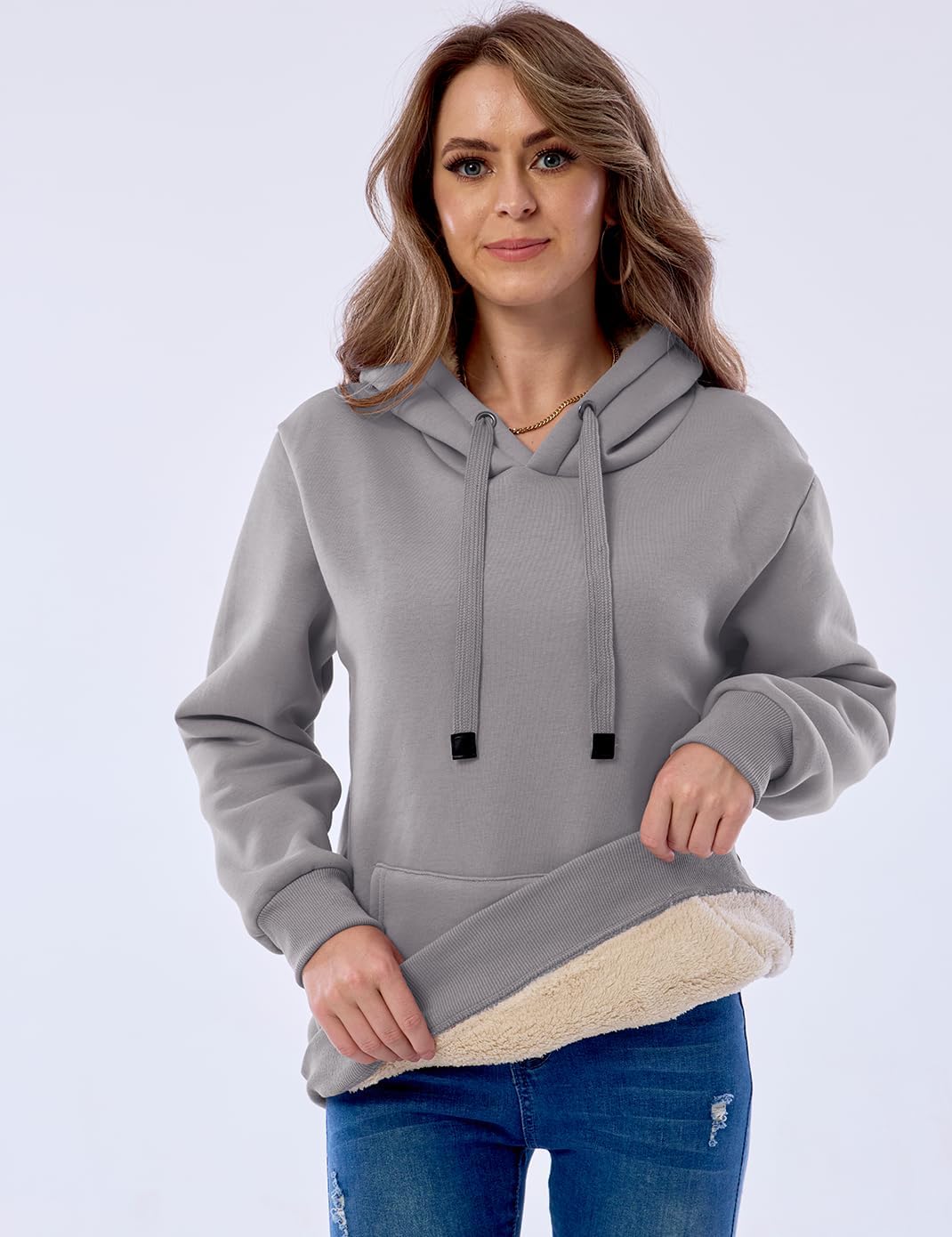 Ladies Casual Lined Hoodie - Lilly-Black-S-Nora Luxe
