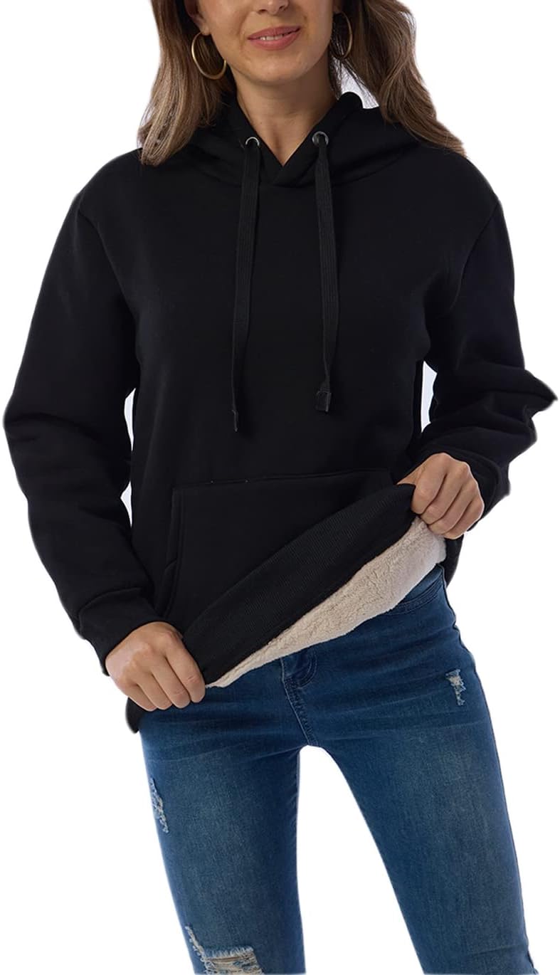 Ladies Casual Lined Hoodie - Lilly-Black-S-Nora Luxe
