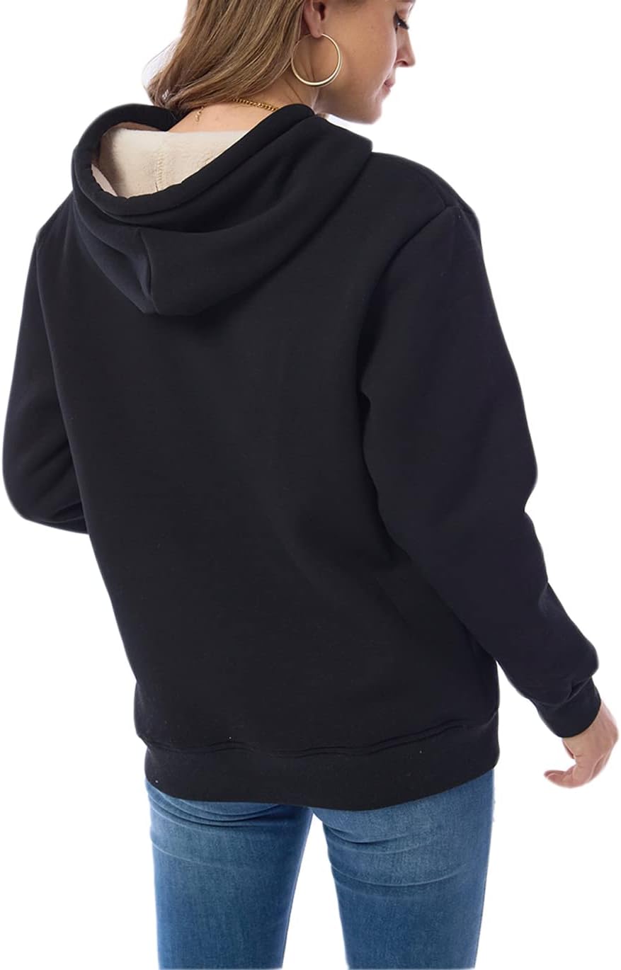 Ladies Casual Lined Hoodie - Lilly-Black-S-Nora Luxe