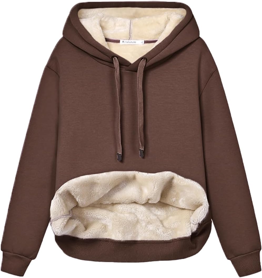 Ladies Casual Lined Hoodie - Lilly-Brown-S-Nora Luxe