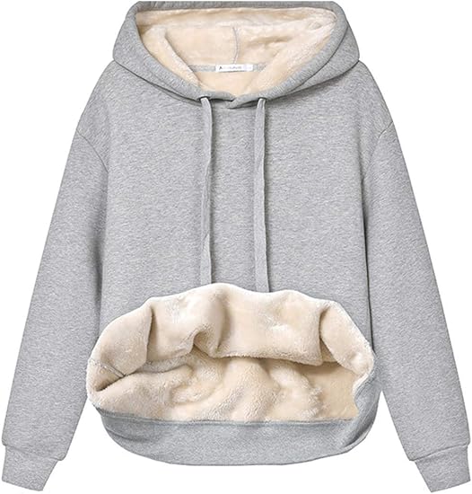 Ladies Casual Lined Hoodie - Lilly-Light Gray-S-Nora Luxe