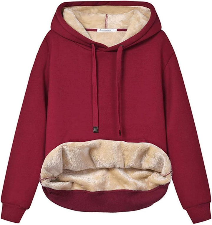 Ladies Casual Lined Hoodie - Lilly-Red-S-Nora Luxe