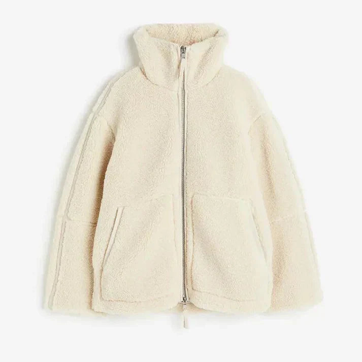 Ladies Fleece Winter Jacket - Avalon-White-XS-Nora Luxe
