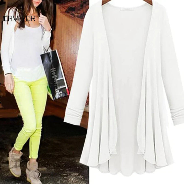 Ladies' knitted cardigan with ruffles – Chiara-Khaki-S-Nora Luxe