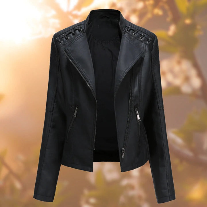 Ladies' Leather Jacket – Seraphina-Black-S-Nora Luxe