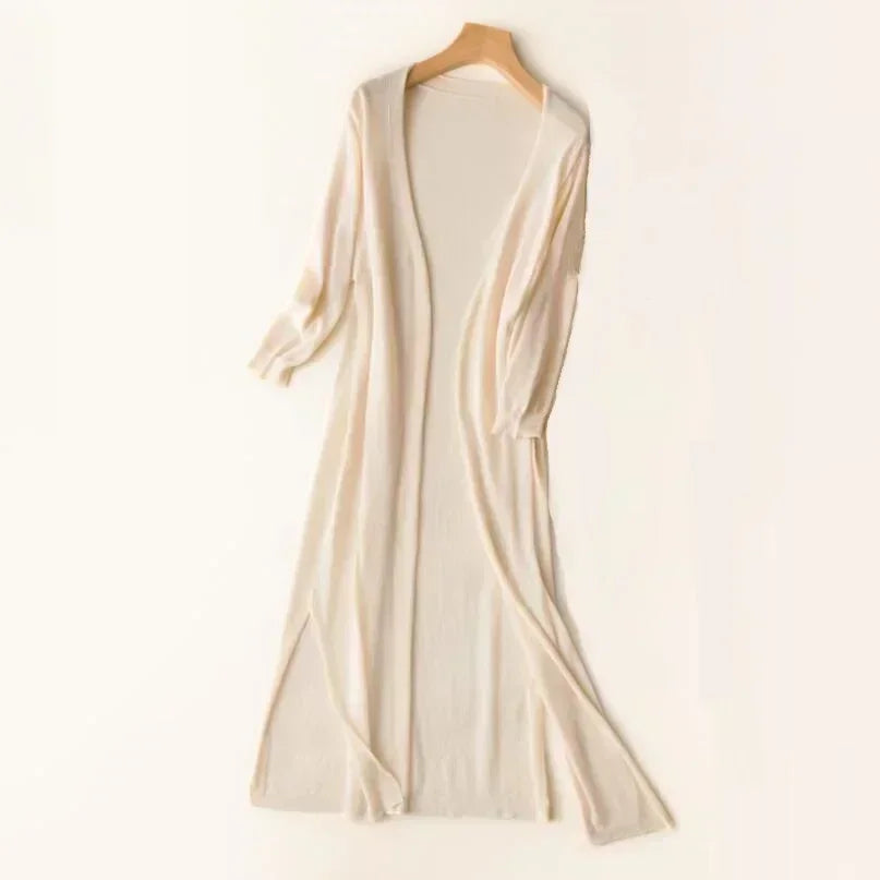 Ladies long sleeve cardigan - Elda-Mocha-S-Nora Luxe