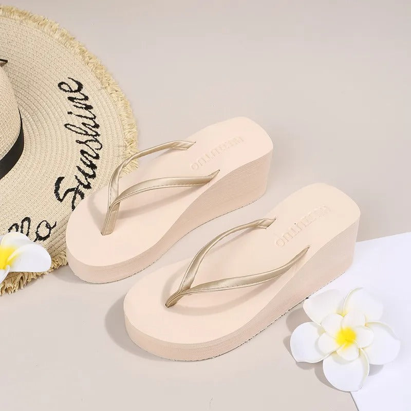Ladies' Platform Slippers with Clip Toe Design – Riviera-Black-3-Nora Luxe