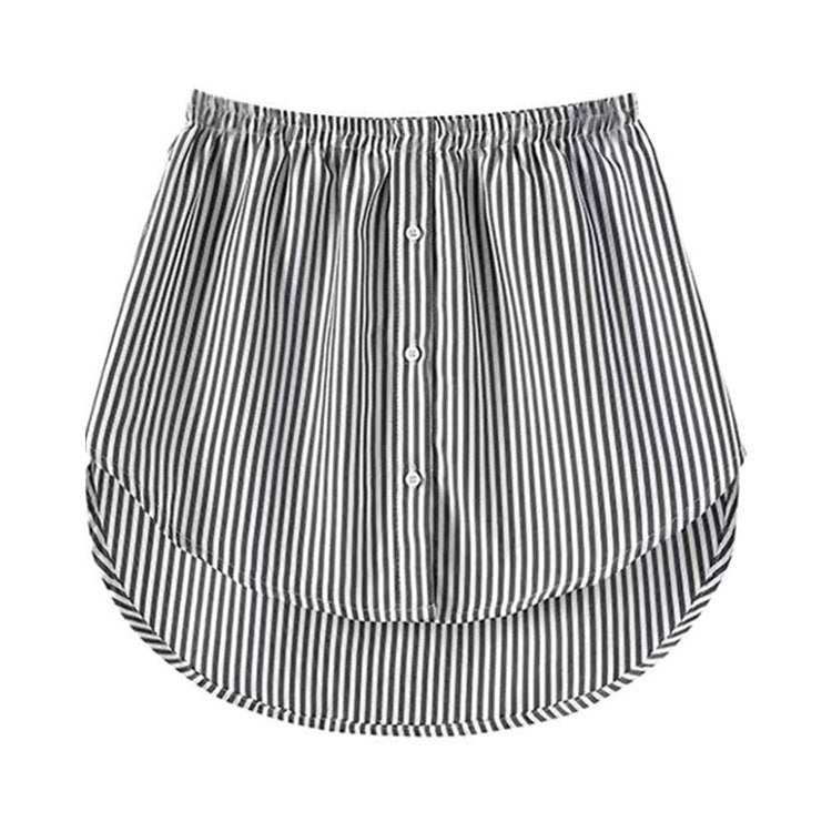 Ladies' Shirt Extender with Elastic Waistband – Noelle-Black Striped-S-Nora Luxe