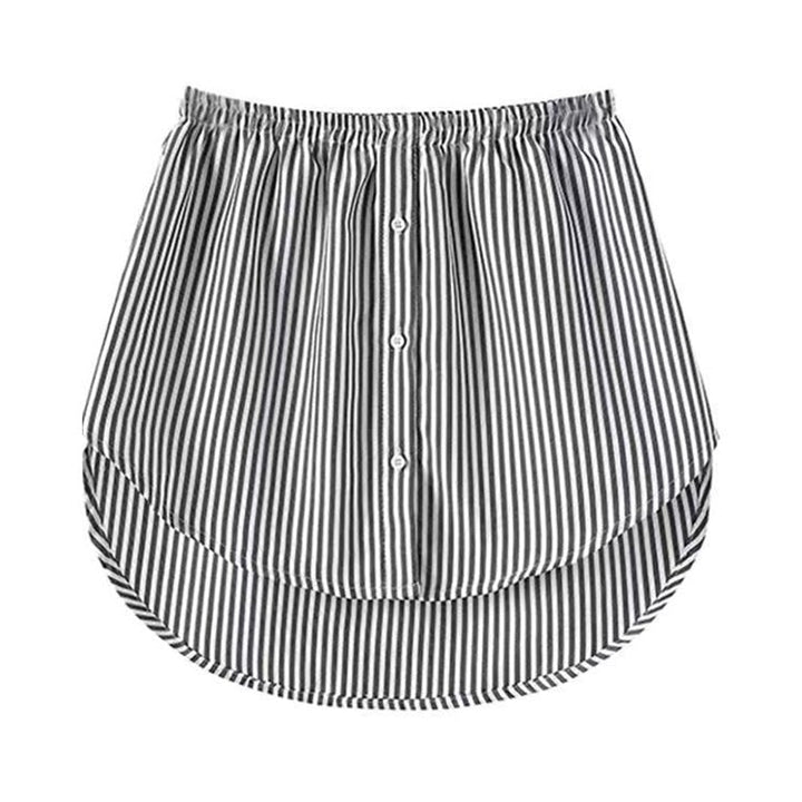 Ladies' Shirt Extender with Elastic Waistband – Noelle-Black Striped-S-Nora Luxe