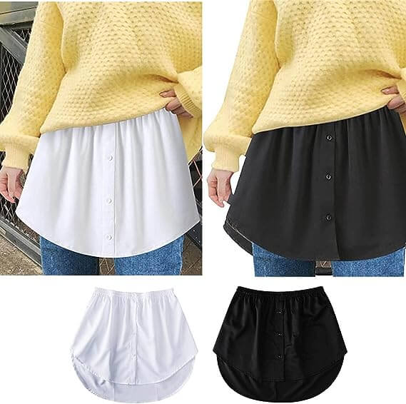 Ladies' Shirt Extender with Elastic Waistband – Noelle-White-S-Nora Luxe