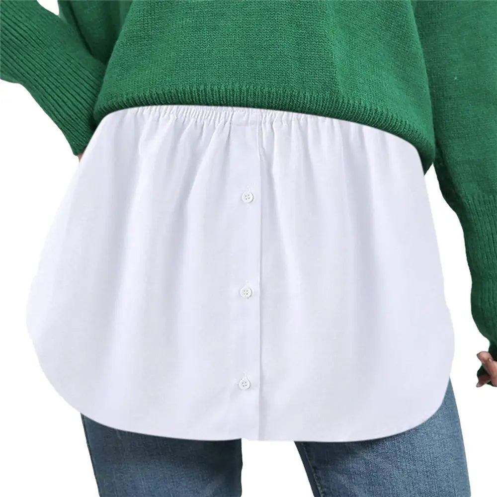 Ladies' Shirt Extender with Elastic Waistband – Noelle-White-S-Nora Luxe