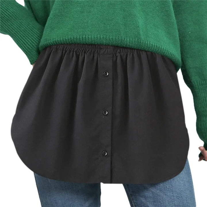 Ladies' Shirt Extender with Elastic Waistband – Noelle-White-S-Nora Luxe
