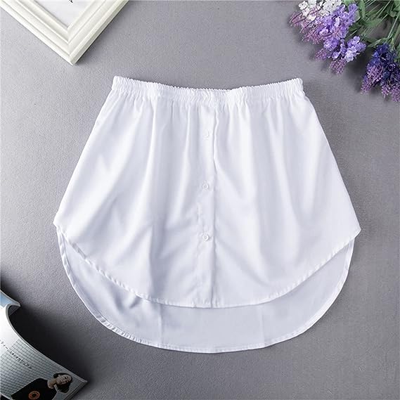 Ladies' Shirt Extender with Elastic Waistband – Noelle-White-S-Nora Luxe