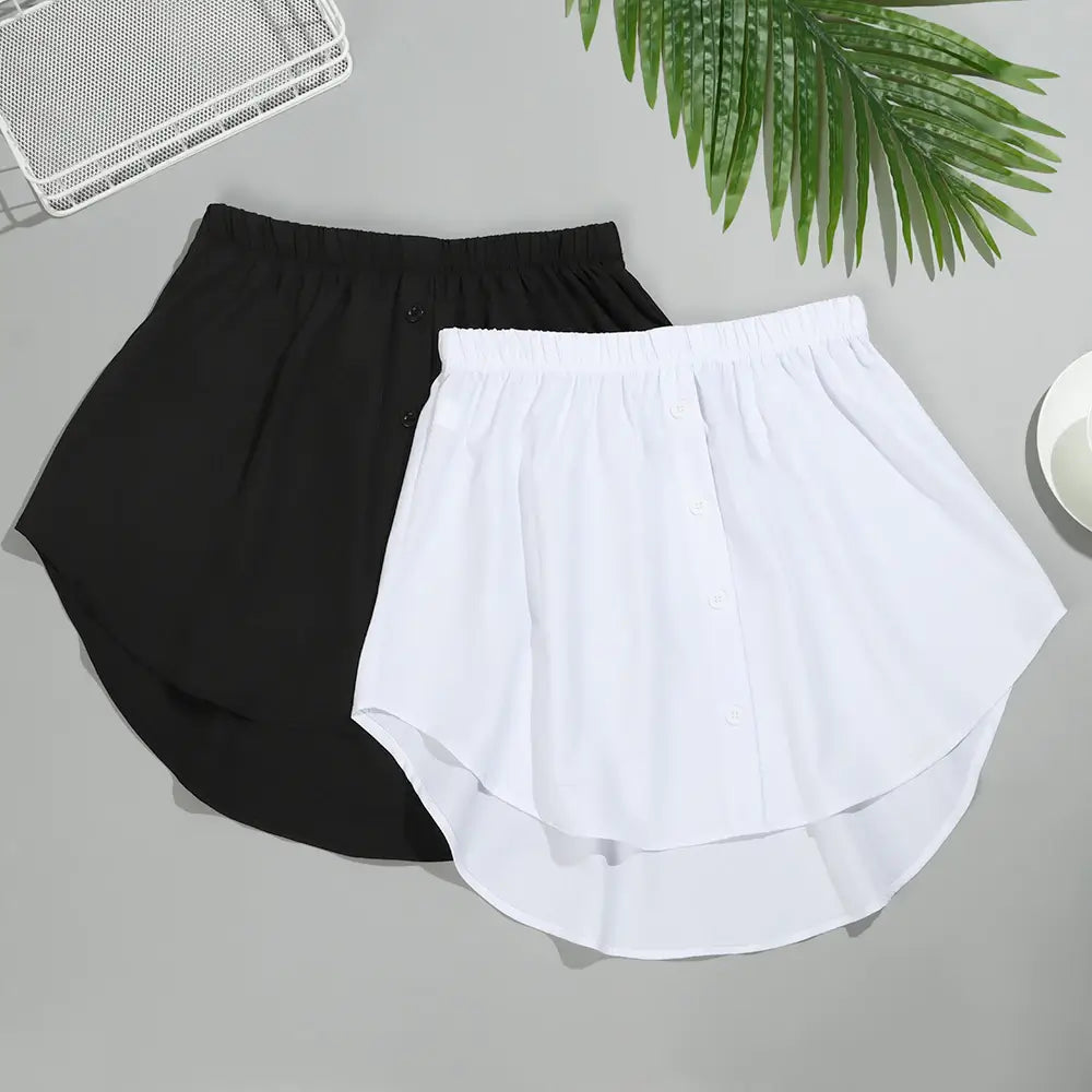 Ladies' Shirt Extender with Elastic Waistband – Noelle-White-S-Nora Luxe