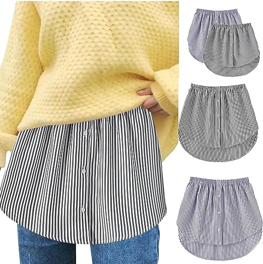 Ladies' Shirt Extender with Elastic Waistband – Noelle-White-S-Nora Luxe