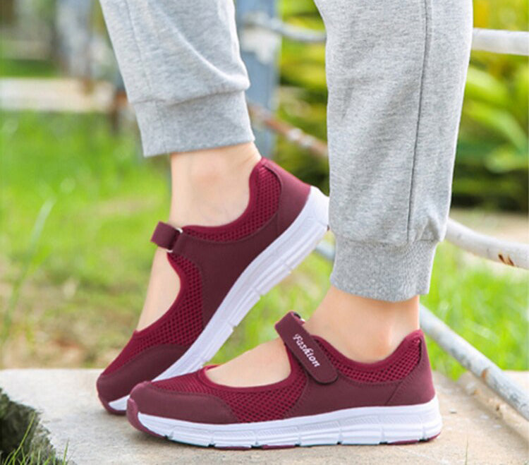Ladies Slip-ons - AirFlow-Red-4-Nora Luxe
